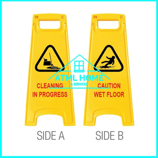 Yellow Floor Signage (Cleaning In Progress & Caution Wet Floor)